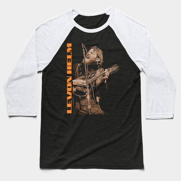 Levon Helm // The Dirt Farmer 80s FanArt Tribute Baseball T-Shirt by darklordpug